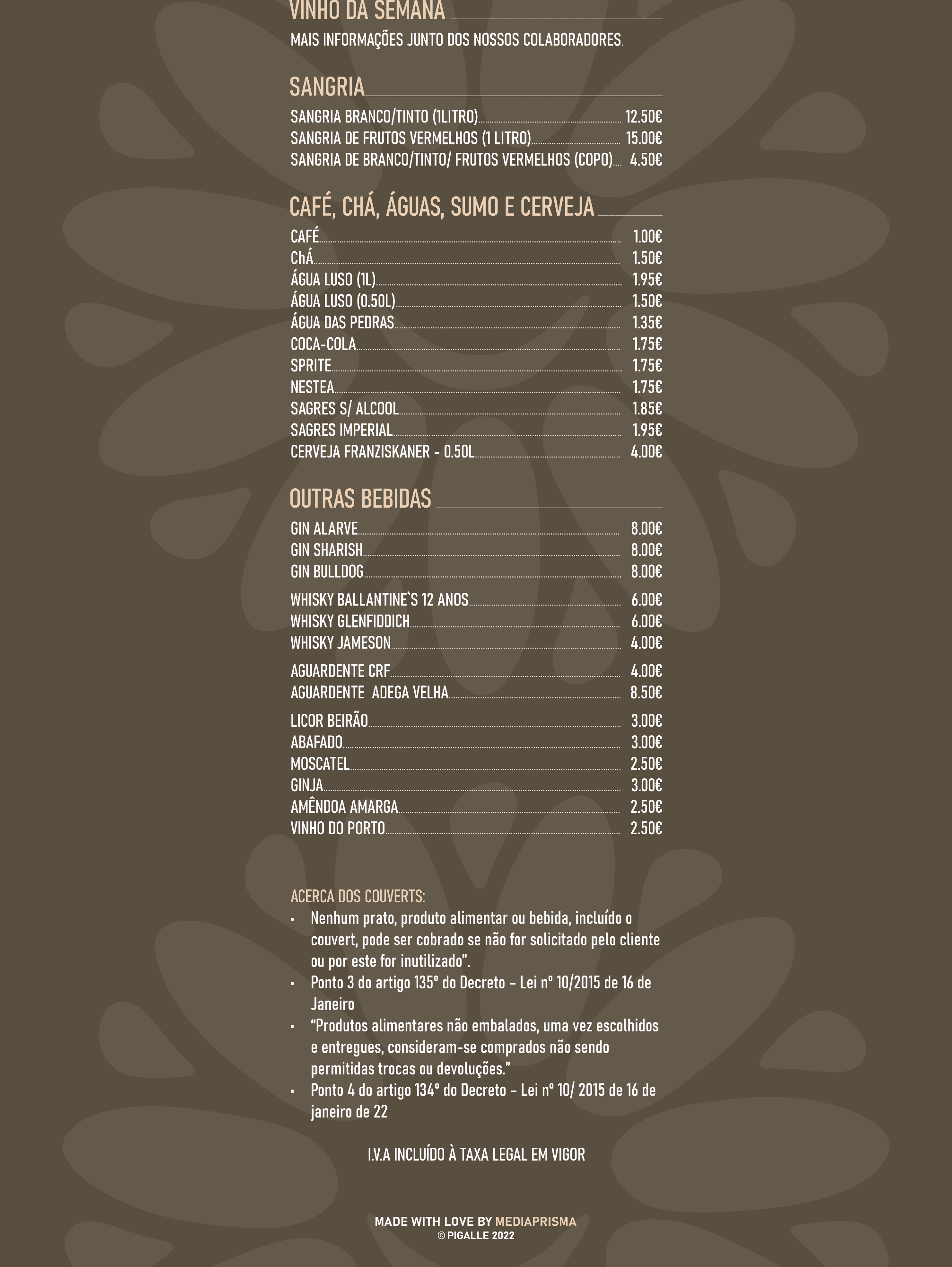 menu pigalle